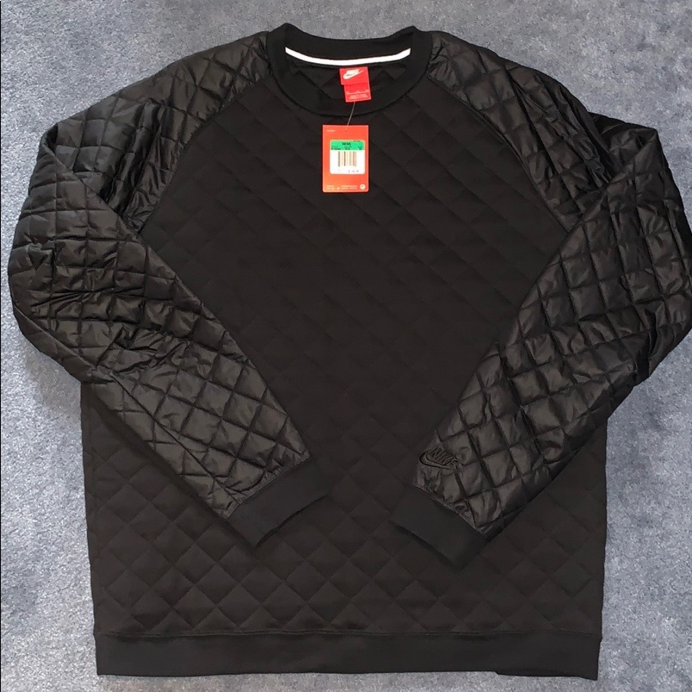 NWT NIKE Black Quilted Sweater (XL)